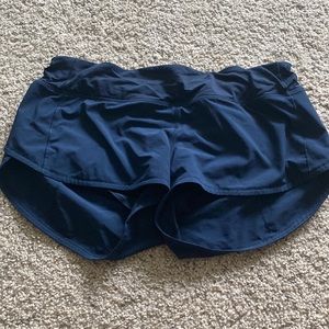 Navy lulu lemon shorts, barley worn